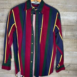 Nautica Men's vintage 90s Multicolor Striped Button Down Shirt